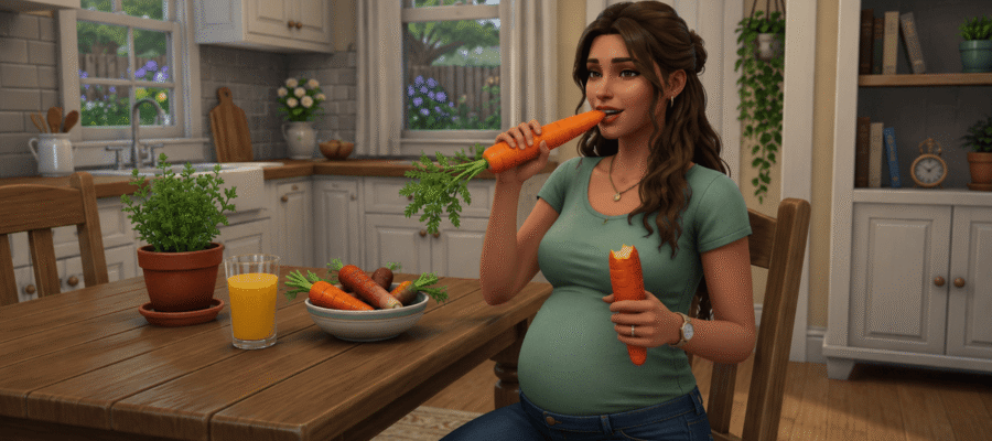 Клубника и морковка в Sims 4